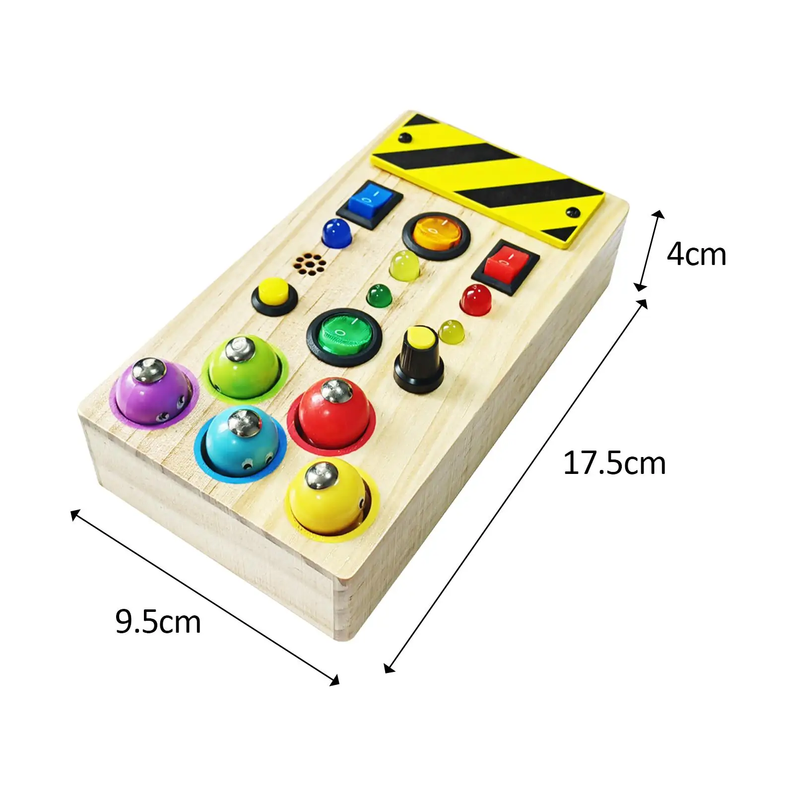 Sensory Board Switch Light Toy Activity Developing Lights Buttons Busy Board for Wooden Toy Preschool Boys Girls Activities