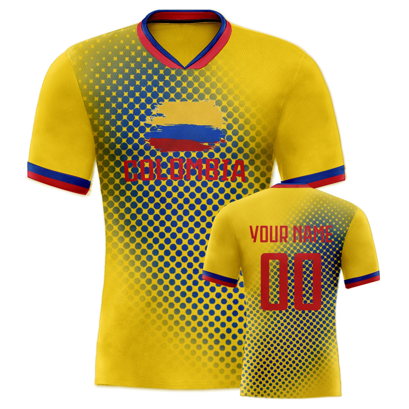 Custom Colombia Football Shirt Personalized Name Number Soccer Jersey Team Training Uniform for Fans Men Women Youth Gift