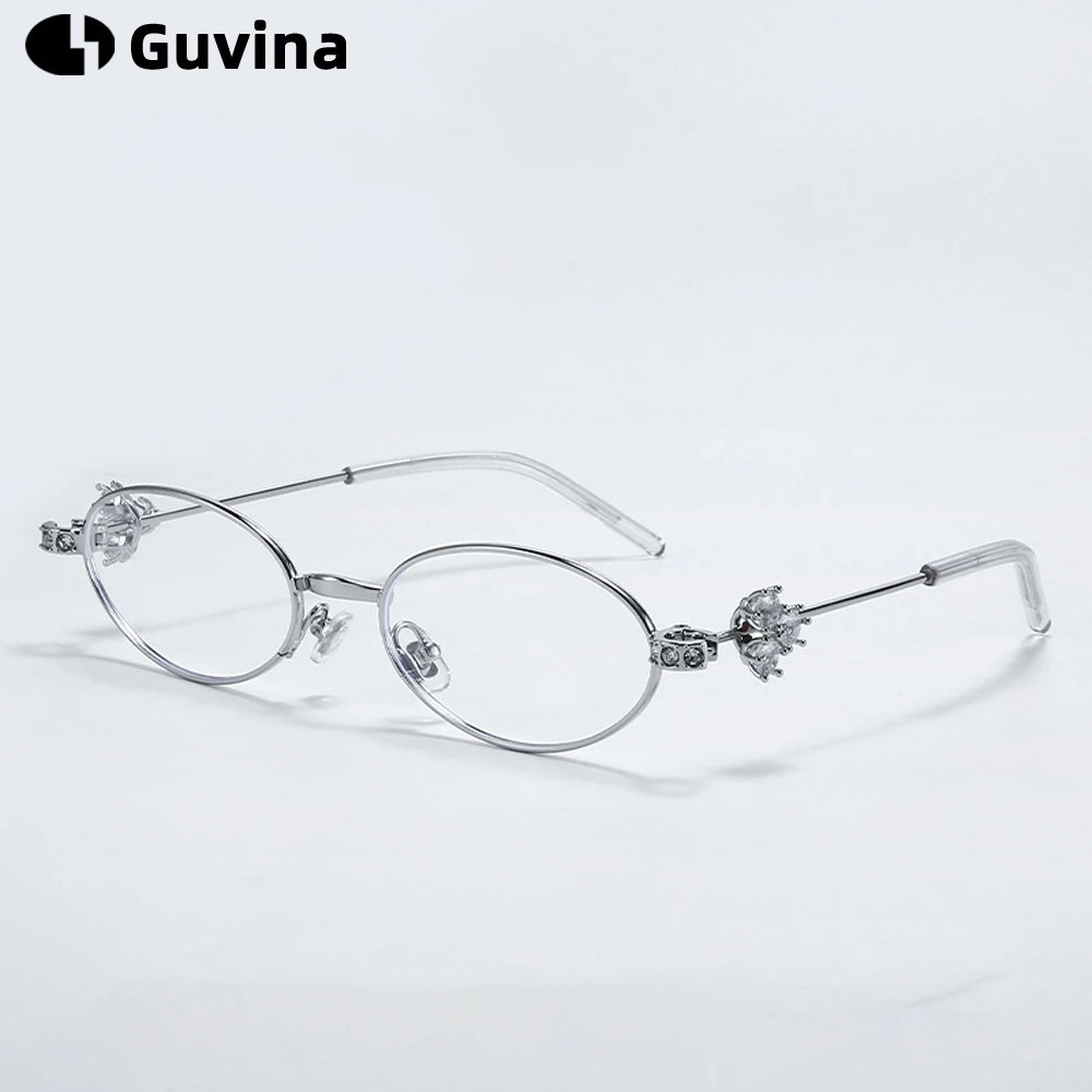 Luxury Brand New Small Oval Rimless Glasses With Anti Blue Light Eyeglasses for Women Ultralight Fashion Optical Eyewear