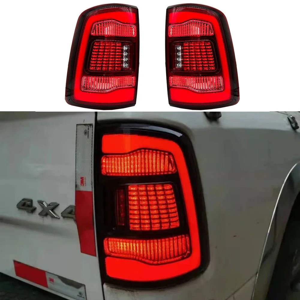 

Exterior Taillights Red Turn Signal Rear Lamp Assembly For Dodge RAM 1500 2009-2018 Ram 2500 3500 2014-2018 Modified Tail Lights