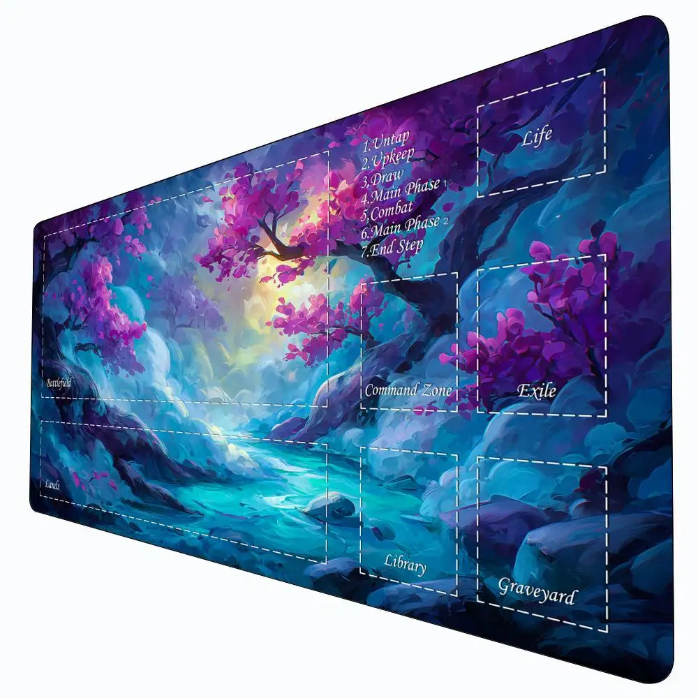 

Игровой коврик Cherry Blossom Valley MTG для карточных игр Magic, нескользящий, прочный, 35x60 см, для командных игр, коврик для настольных игр TCG