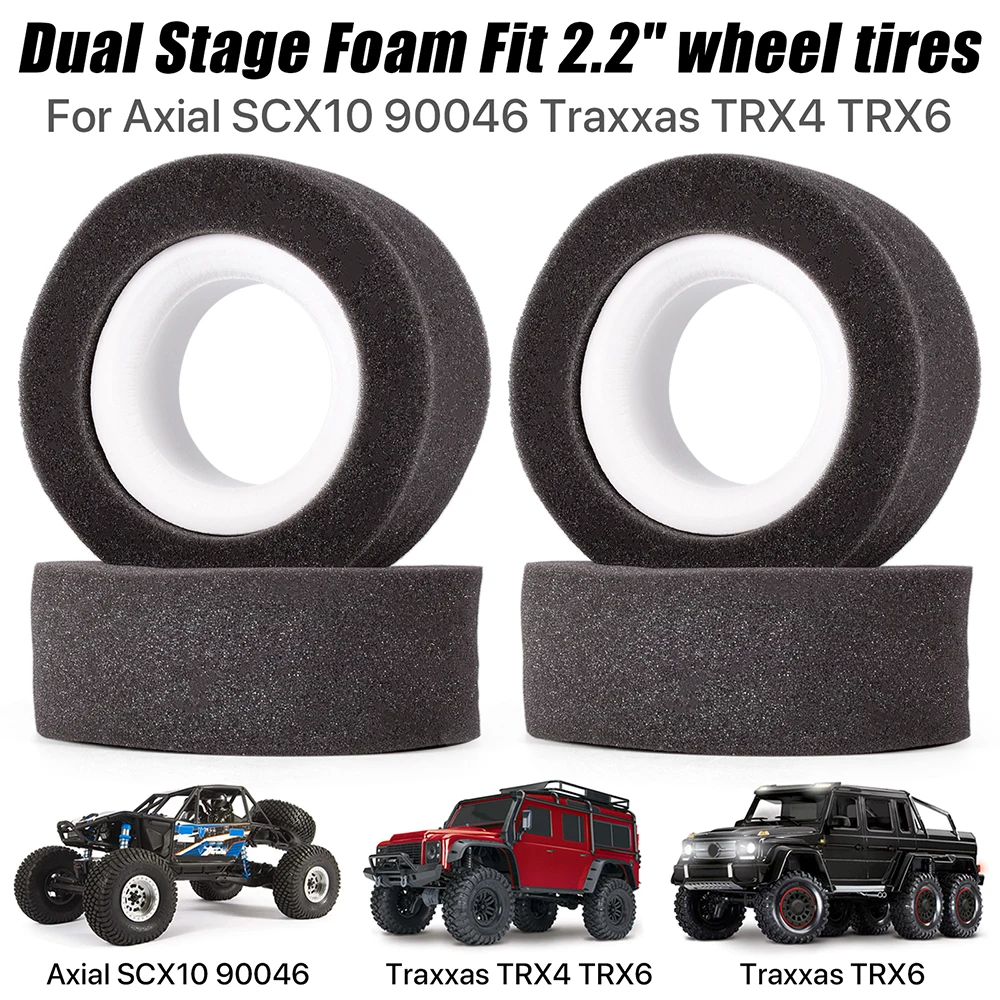

AUSTARHOBBY RC Tires Foam Dual Stag for SCX10 TRX4 TRX6 Upgrade 1/10 RC Crawler 2.2" Wheel