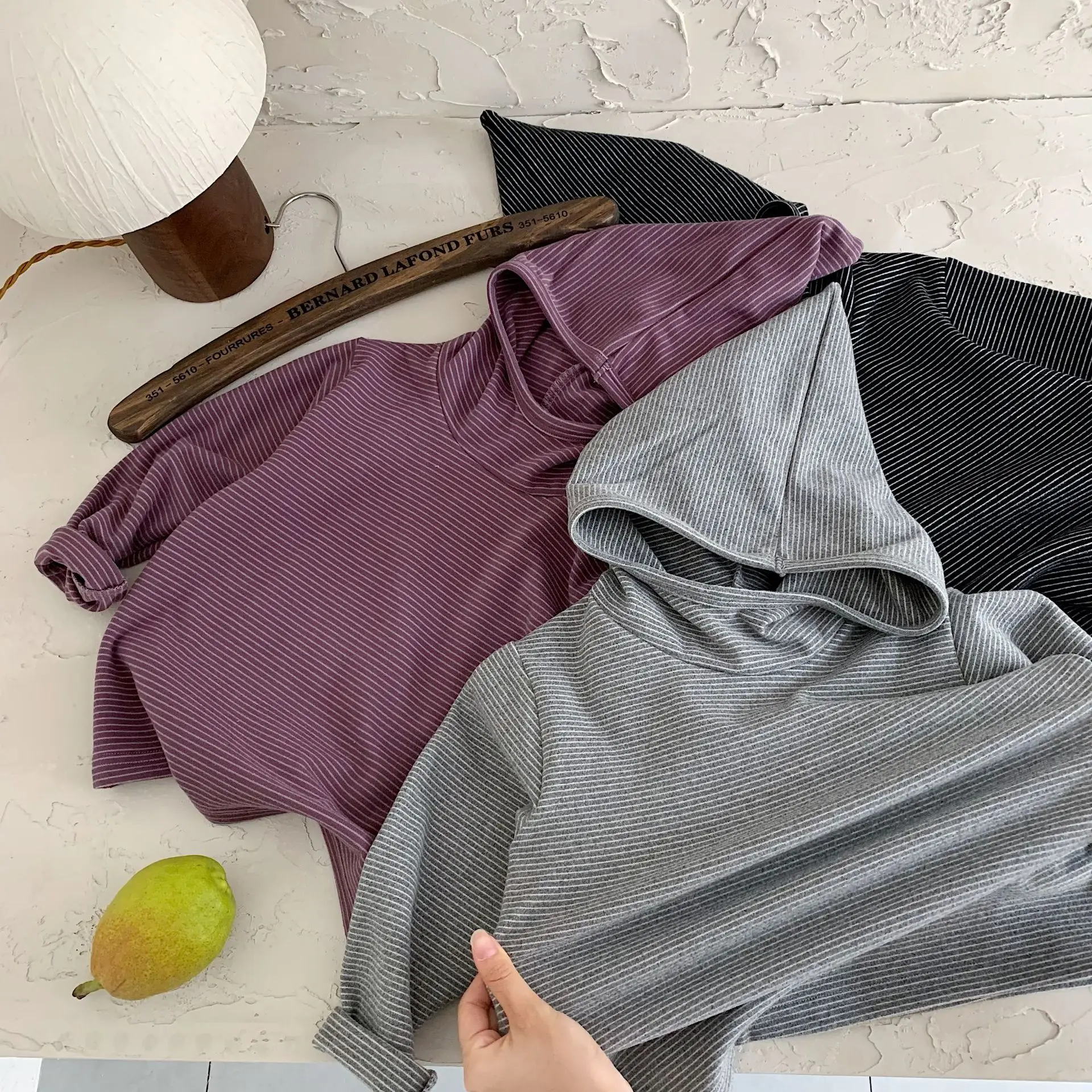 Children's Thick Bottom Shirt 2026 Winter New Boys' Striped Hoodie Hoodie Children's Winter Clothing 2