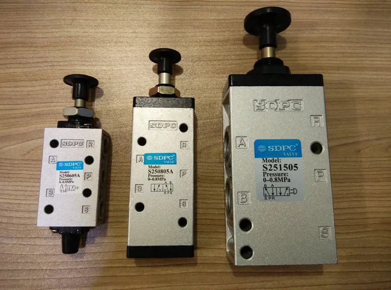 مكونات هوائية أصلية اثنين من صمام الدفع اليدوي بخمسة اتجاهات S 250805 أ س 251505   س 251005   س 250805   س 250605   س 250605 أ