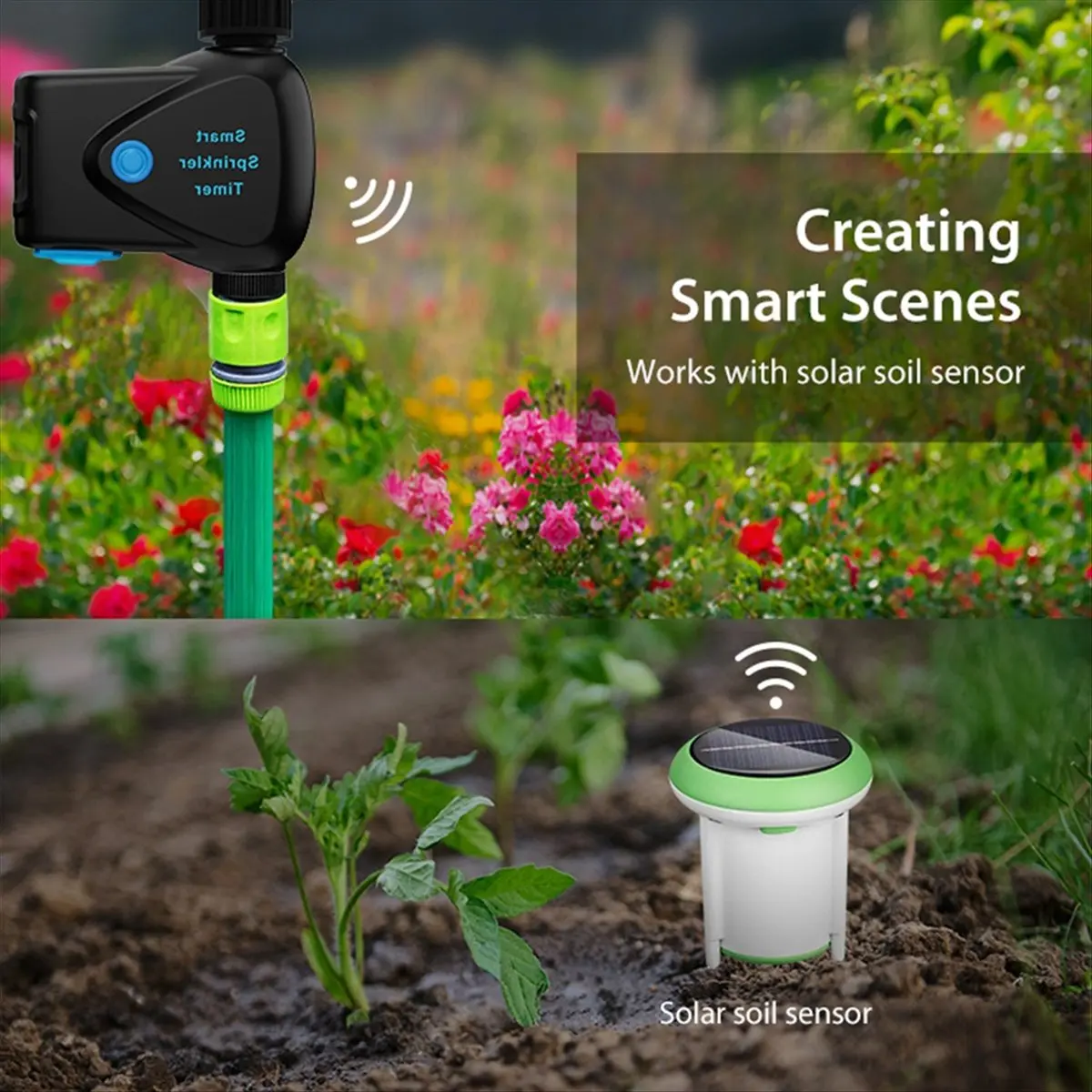 ABJA Tuya WiFi Smart Sprinkler Meter with Water Meter Wireless Control Real Time Flow Rate and Water Consumption Monitoring