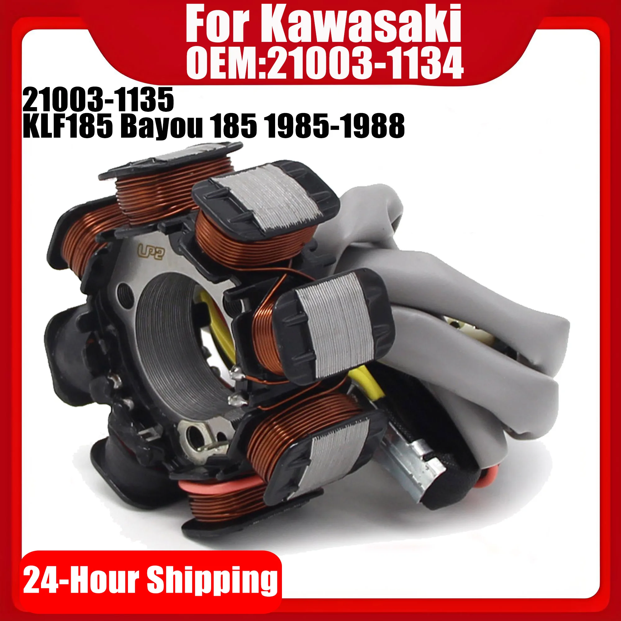 Magneto Generator Stator Coil For Kawasaki KLF185 Bayou 185 1985 1986 1987 1988 21003-1135 21003-1134