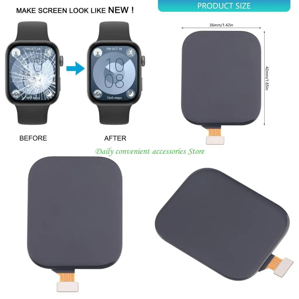 

97QB Crack Resistant 1.82Inch LCD Touch Digitizer Screen Repair Module Panel Replacement For Smartwatch Model SLO B09 SLO B19