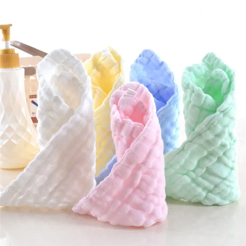 5PC 6 Layers of Baby Feeding Wipe Towels Cotton Handkerchief Baby Face Towel Fold Square Towel Newborn Washing Towl