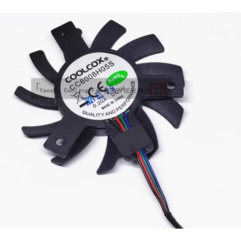 New CPU Fan for COOLCOX CC6008H05S Diameter 5.5CM Hole Spacing 4.0CM 0.20A 5V Cooling Fan