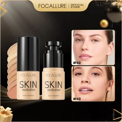 FOCALLURE-Base líquida para la cara, corrector de cobertura completa, resistente al agua, crema blanqueadora, maquillaje facial, cosméticos para mujeres