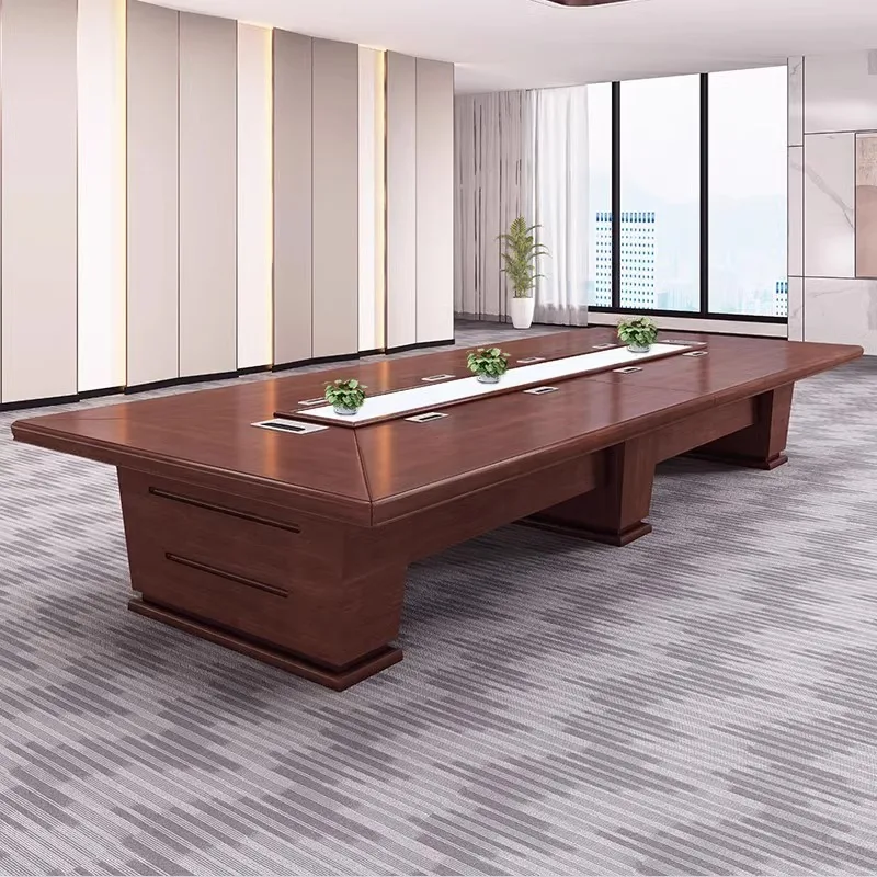 #New Arrival Modern Simple Chinese Solid Wood Conference Table Baking Lacquer For Office Furniture