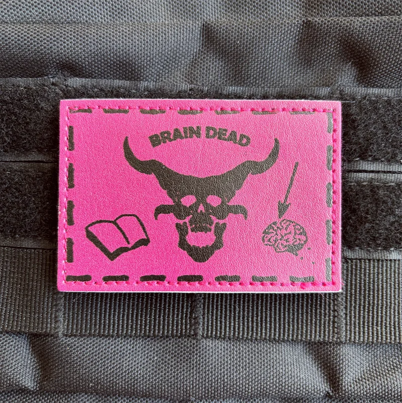 Brain Dead Demon Tactical Patch Poly Urethane Patches Fun Leather Morale Badge Hook and Loop Military Armband Backpack Sticker 5