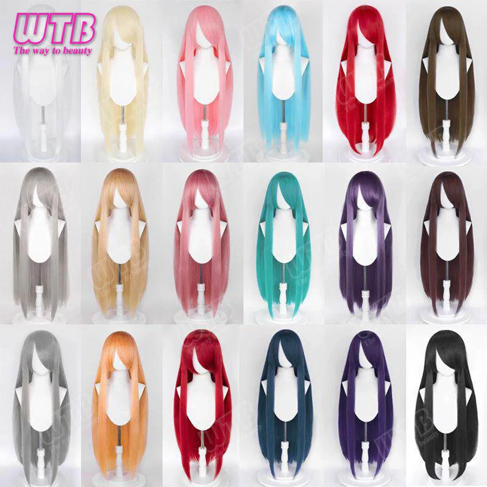WTB 100cm Synthetic Straight Cosplay Wig Versatile Character Straight Wig Suitable for Women's Holiday Activities Cosplay Use