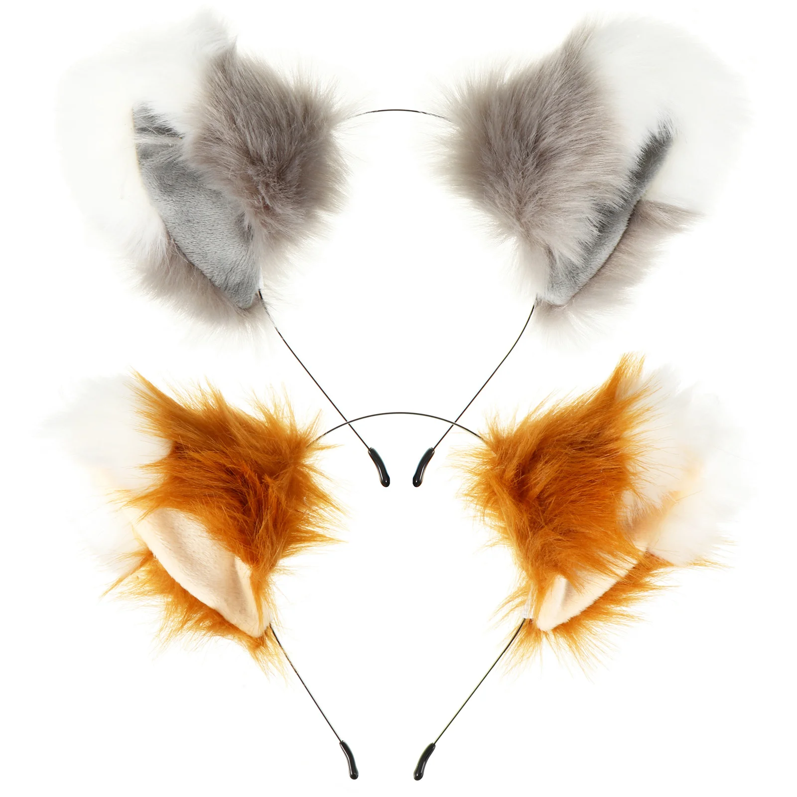 

2Pcs Fox Ears Hair Hoops Adorable Head-Wears High-Quality Material Strong Durable Costume Accessories Exquisite Headbands