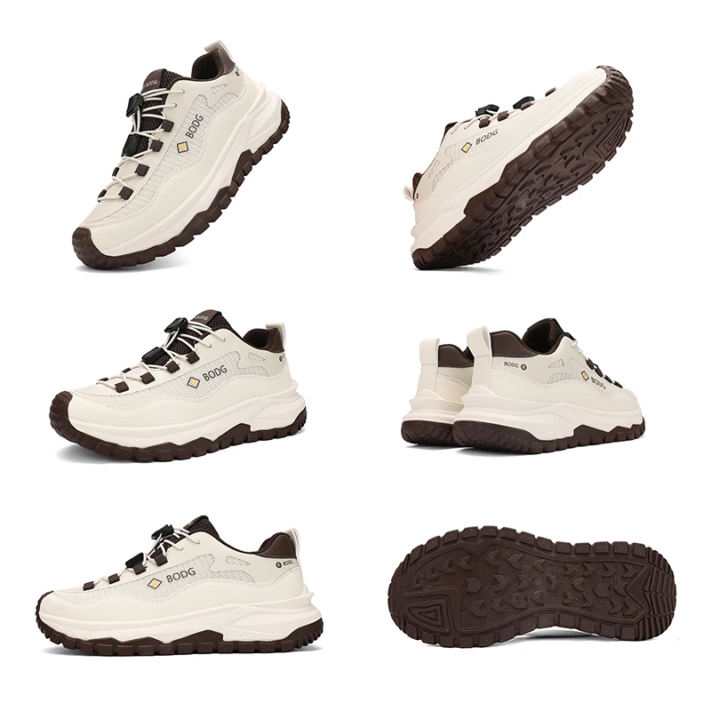 Men's Hiking Shoes Lycra Cloth Outdoor Breathable Casual Shoes Non-slip Wear-resistant Trekking Walking Sneakers for Men