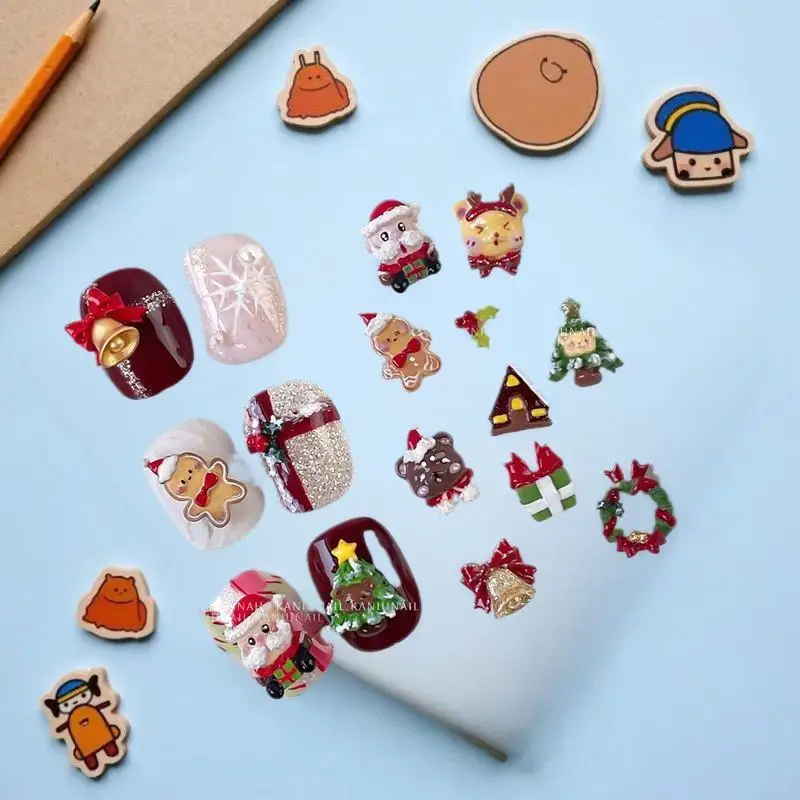 แม่พิมพ์ซิลิโคน 3 มิติ ลายตุ๊กตาหิมะ ต้นคริสต์มาส และซานตาคลอส สำหรับตกแต่งเล็บในเทศกาล จำนวน 1 ชิ้น