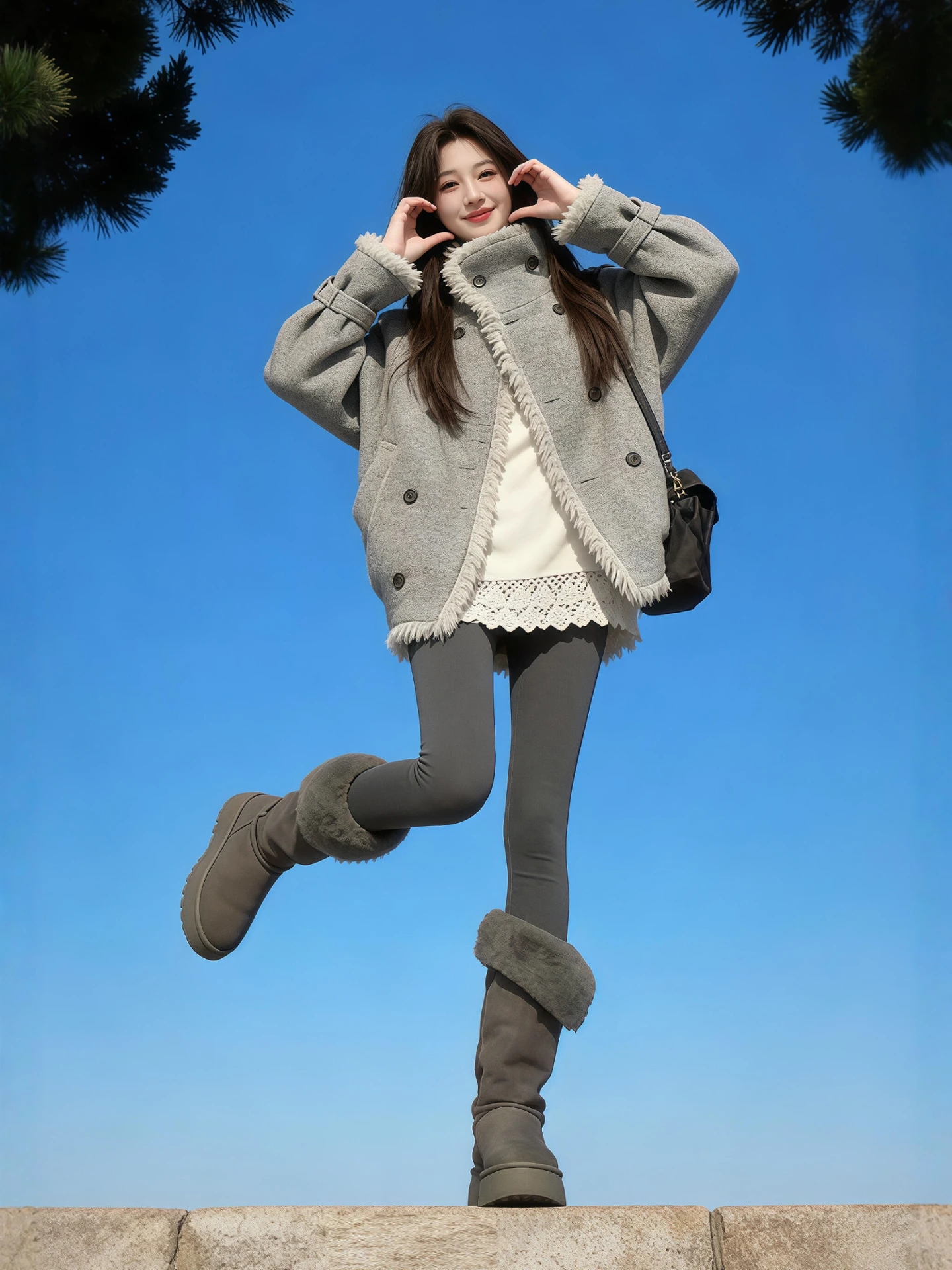 

Утепленное свободное шерстяное пальто для женщин, зимнее, модное, больших размеров, для полных женщин, теплое, пушистое, хлопковое, в корейском стиле, для повседневной носки