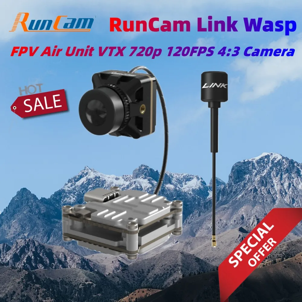 

RunCam Link Wasp Digital FPV Air Unit VTX 720p 120FPS 4:3 Camera HD System for FPV Freestyle Digital Drones RC Model Airplane