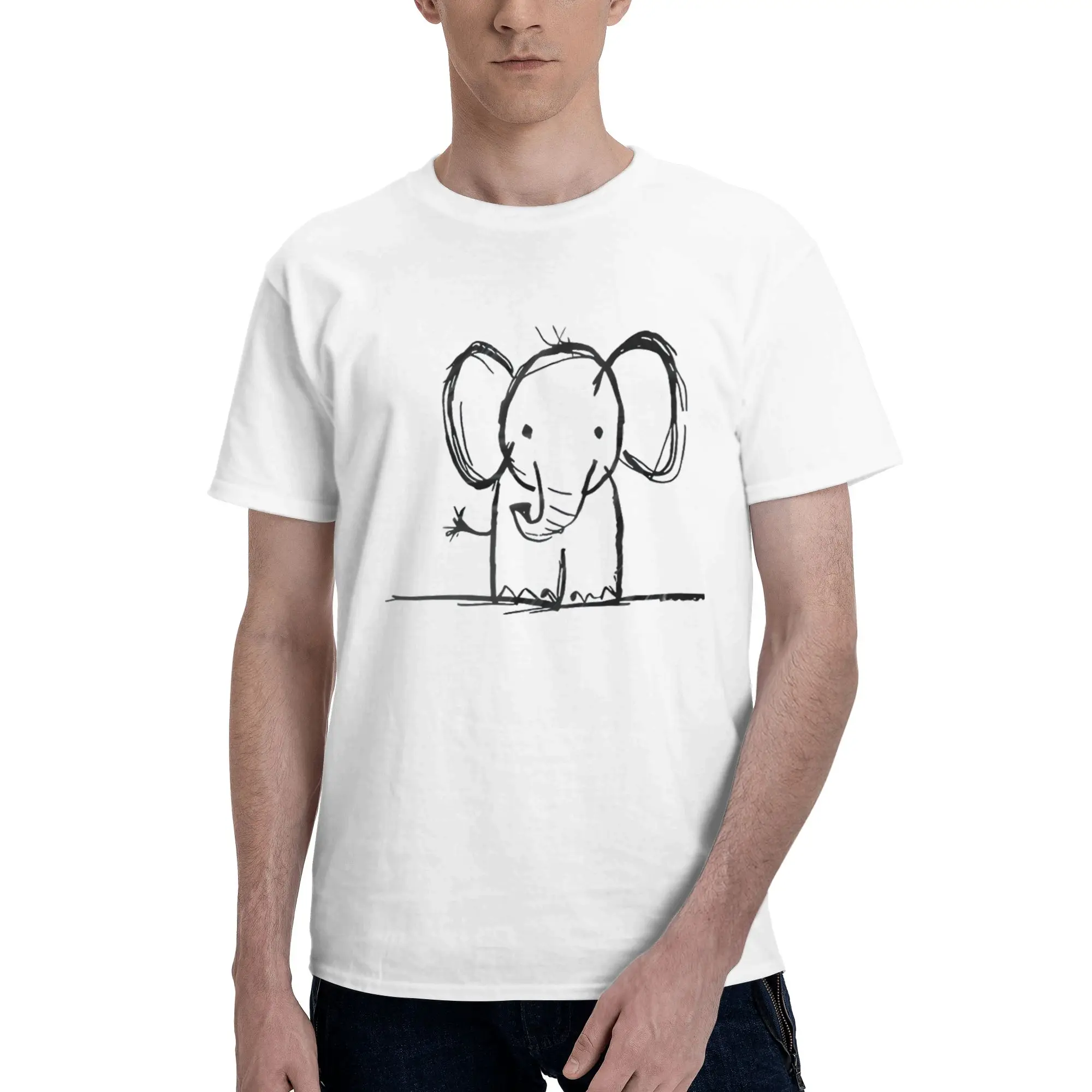 

elephant Men Short Sleeved T-Shirt Lightweight Pattern Print Premium Quality Hip Hop Graphic Art Tee Cool Edgy