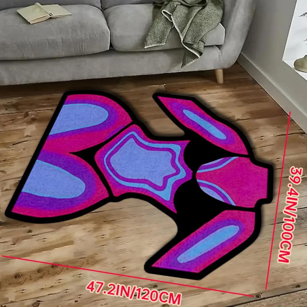 Tapis shaggy de forme irrégulière VIKAMA, tapis durable antidérapant imperméable résistant aux taches, adapté au salon et à la chambre à coucher