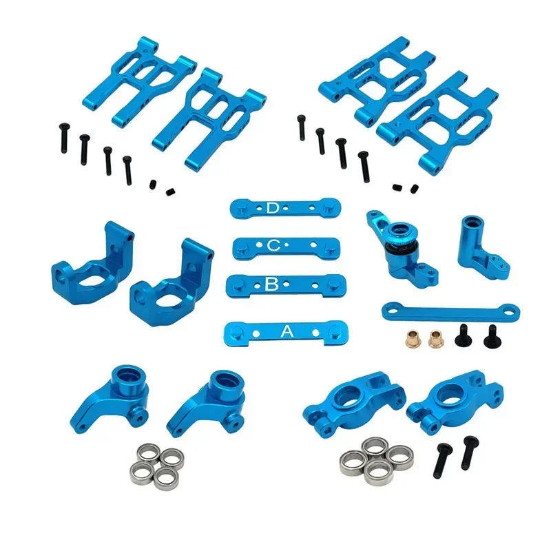 FOR MJX Hyper Go 10303 10304 Metal Steering Cup Hub Carrier Steering Assembly Swing Arm Set 1/10 RC Car Upgrade Parts Accessorie