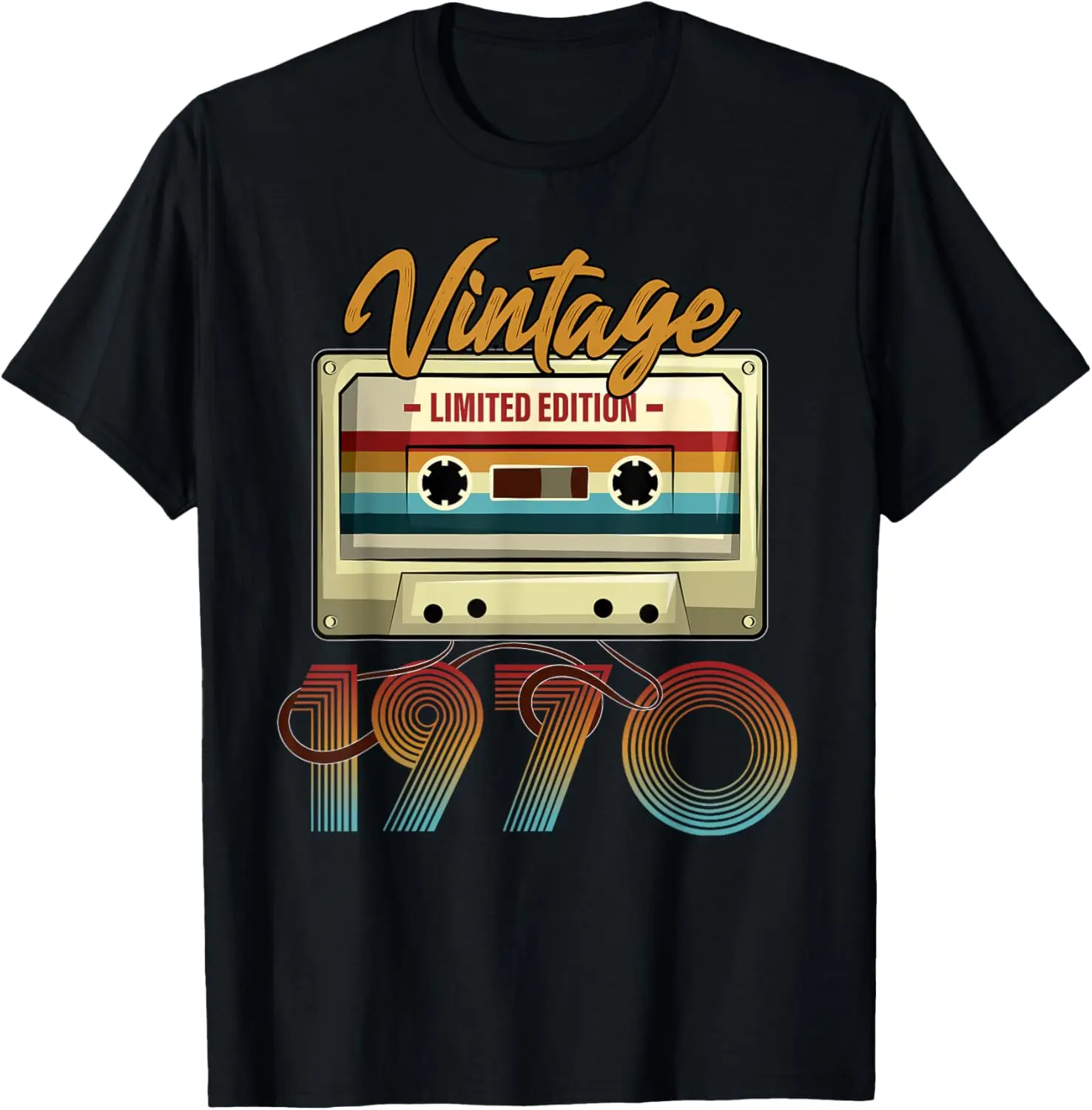 

Vintage 1970 55th birthday cassette tape for men women B-day T-Shirt