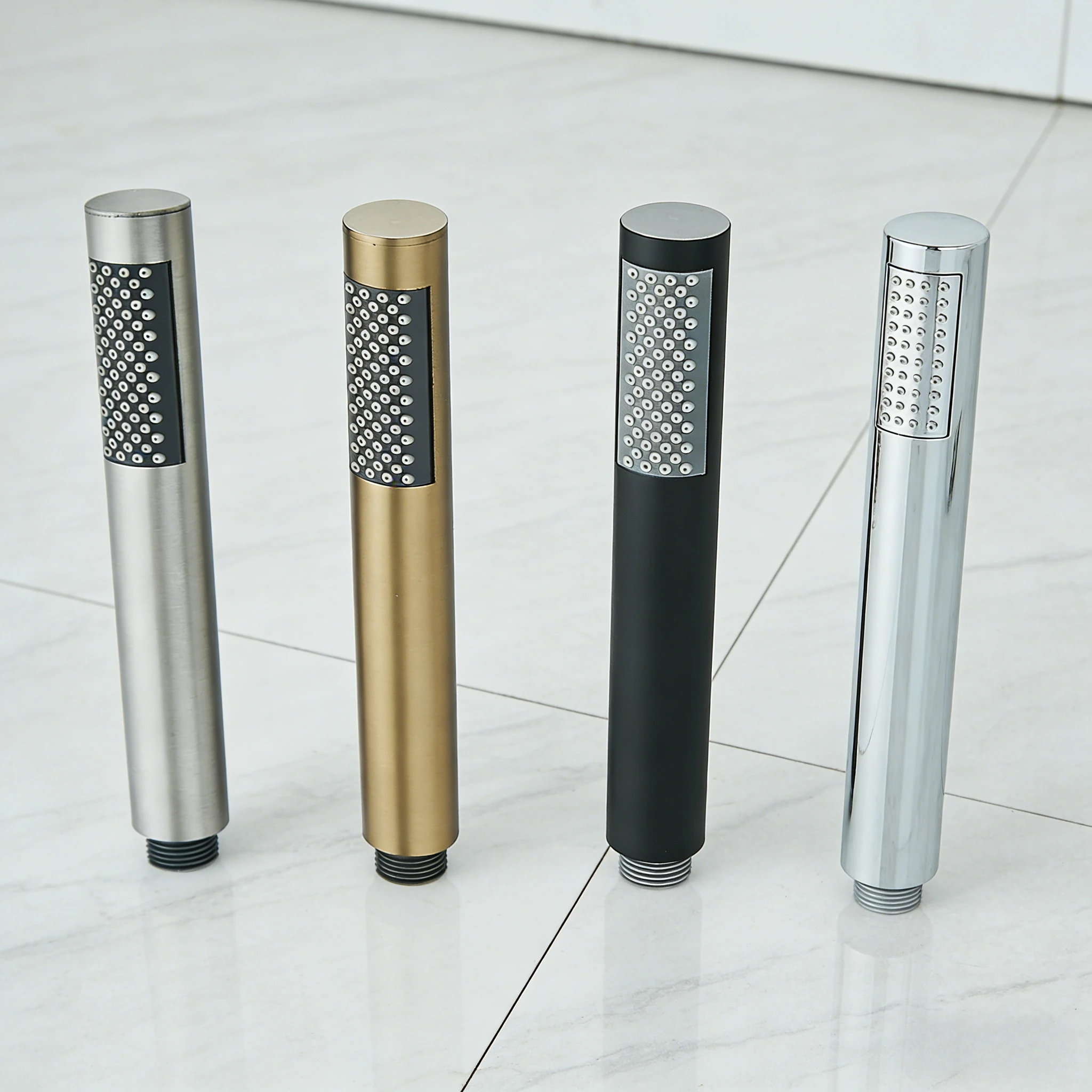 

New High-Pressure Handheld Shower Head Black Plastic Rainfall Nozzle with Bubbler Bathroom Accessory