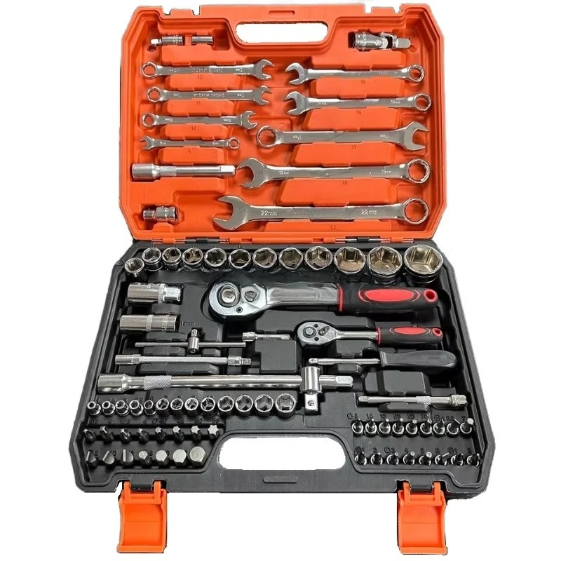 

SXLL 82-Piece Repair Hand Tool Set Quick Ratchet Wrench Combination Portable Multifunctional Plastic Steel OEM Housing