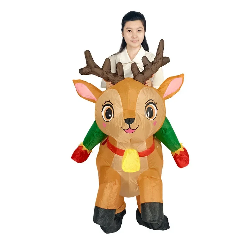 

Inflatable Costume Adult Kids Deer Pig Gingerbread Man Santa Claus Snow Man Cosplay Air Blow Dress Up Jumpsuit Festival Wear