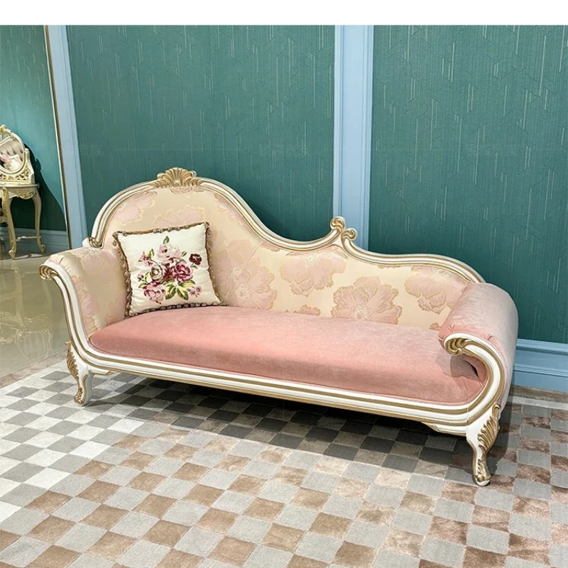 

fabric chaise longue, court beauty couch neoclassical embroidery recliner