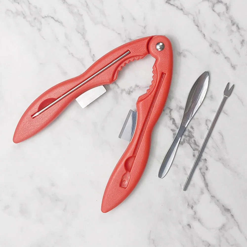 4pcs Multifunctional Professional Crab Cracker Kit Labor-saving Red/black Lobster Sheller Plastic Crab Plier Restaurant