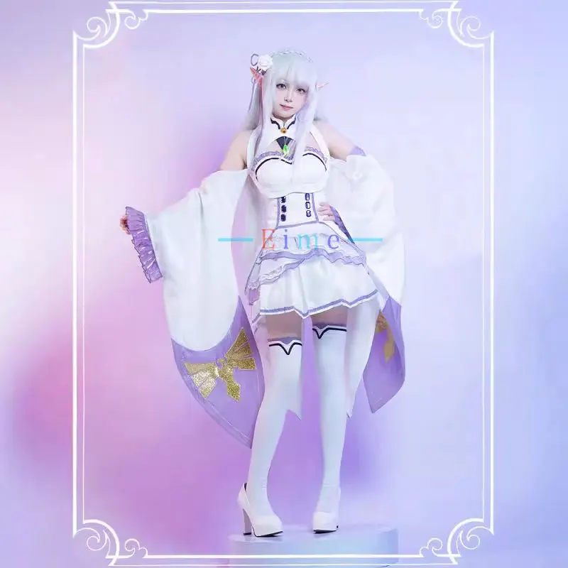 

Костюмы для косплея Эмилии, аниме, костюмы Re Life, женское милое платье, праздничный костюм, униформа на Хэллоуин, Рождественский фестиваль, одежда