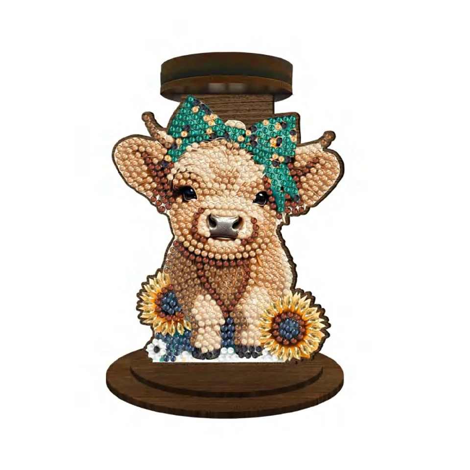 

Новинка 2025 года, мозаика с рисунком коровы, стразы, подсвечник, декор, 5D DIY, алмазная живопись, подсвечник для декора вечеринки