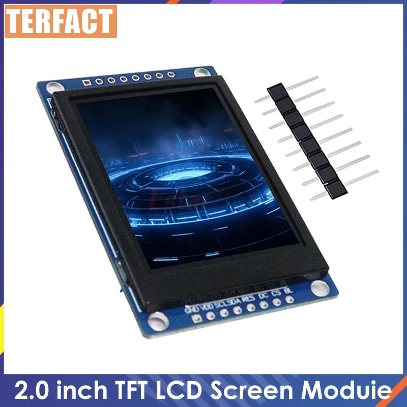 TERFACT 2.0 inch 240x320 Full Color TFT LCD Display Module with ST7789 Controller, SPI/Parallel Interface for Arduino