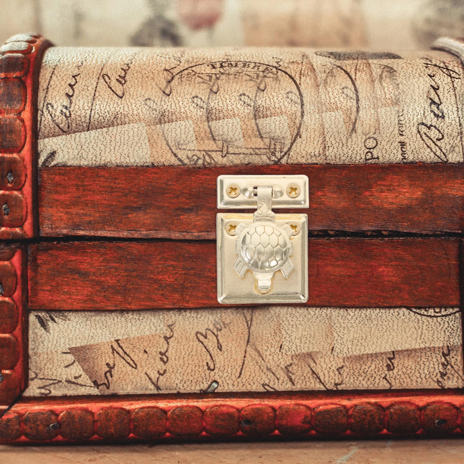 

2Pcs Iron Sheet Latch Lock Cabinet Buckle Secure Hasp for Brocade Wooden Boxes Elegant Safety Hardware