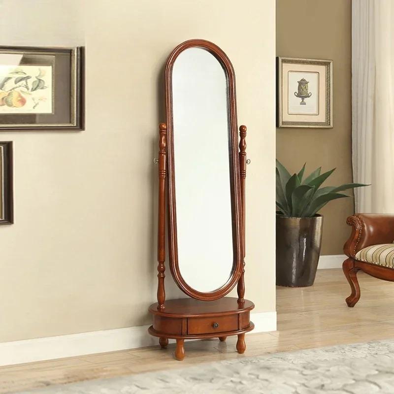 Full-length mirror Bedroom solid wood mirror, full-length mirror L435