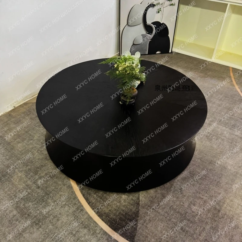 A Black oak coffee table piano paint living room coffee table modern simple corner table