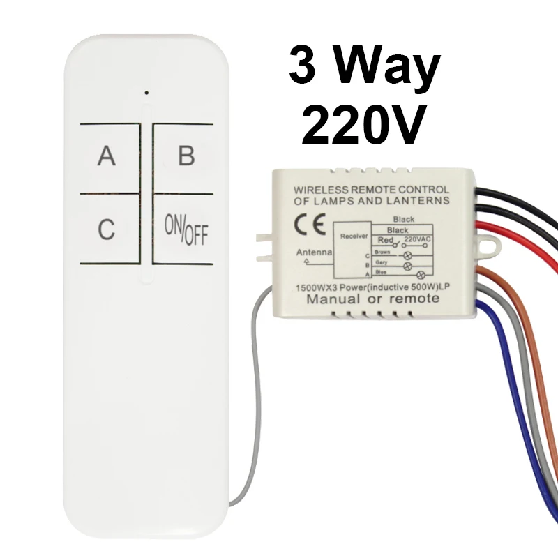 Qiachip 1/2/3 Manier Op/Off 220V Afstandsbediening Schakelaar Lamp Licht Digital Wireless Muur Afstandsbediening schakelaar Ontvanger Zender