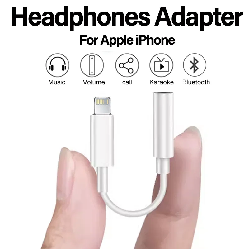 For IOS Headphone Adaptador for iPhone 14 12 13 11 X 8 7Plus Aux Audio Splitter Lighting To 3.5mm Adapter Earphone Jack Cable