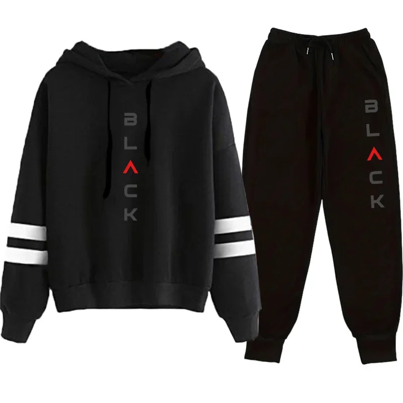Fall Winter Casual Jogging Outfit Fashion Hoodies Outfit 2025 Womens Tracksuit Hooded Sweatshirt Sweatpants Set Urban Sportswear