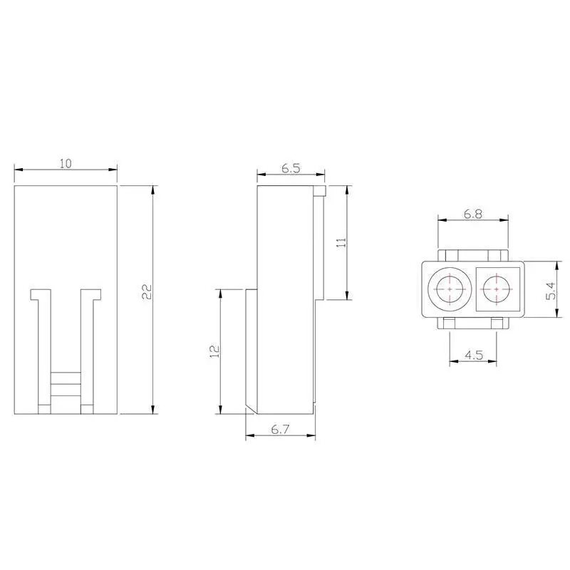 1000 Stück Tamiya Steckverbinder mit 4,5 mm Abstand, männlich und weiblich, Kunststoffgehäuse, kleiner EL-2P Antennen-Docking-Stecker für Modellspielzeug – Detail 2