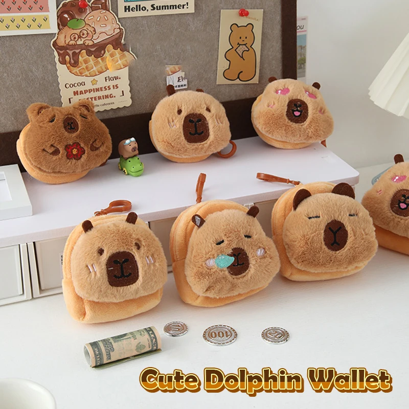 جديد الإبداعية كابيبارا أنيمي أفخم محفظة نسائية للعملات المعدنية موضة Kawaii محفظة نسائية للعملات المعدنية أكياس الكرتون المستديرة قلادة