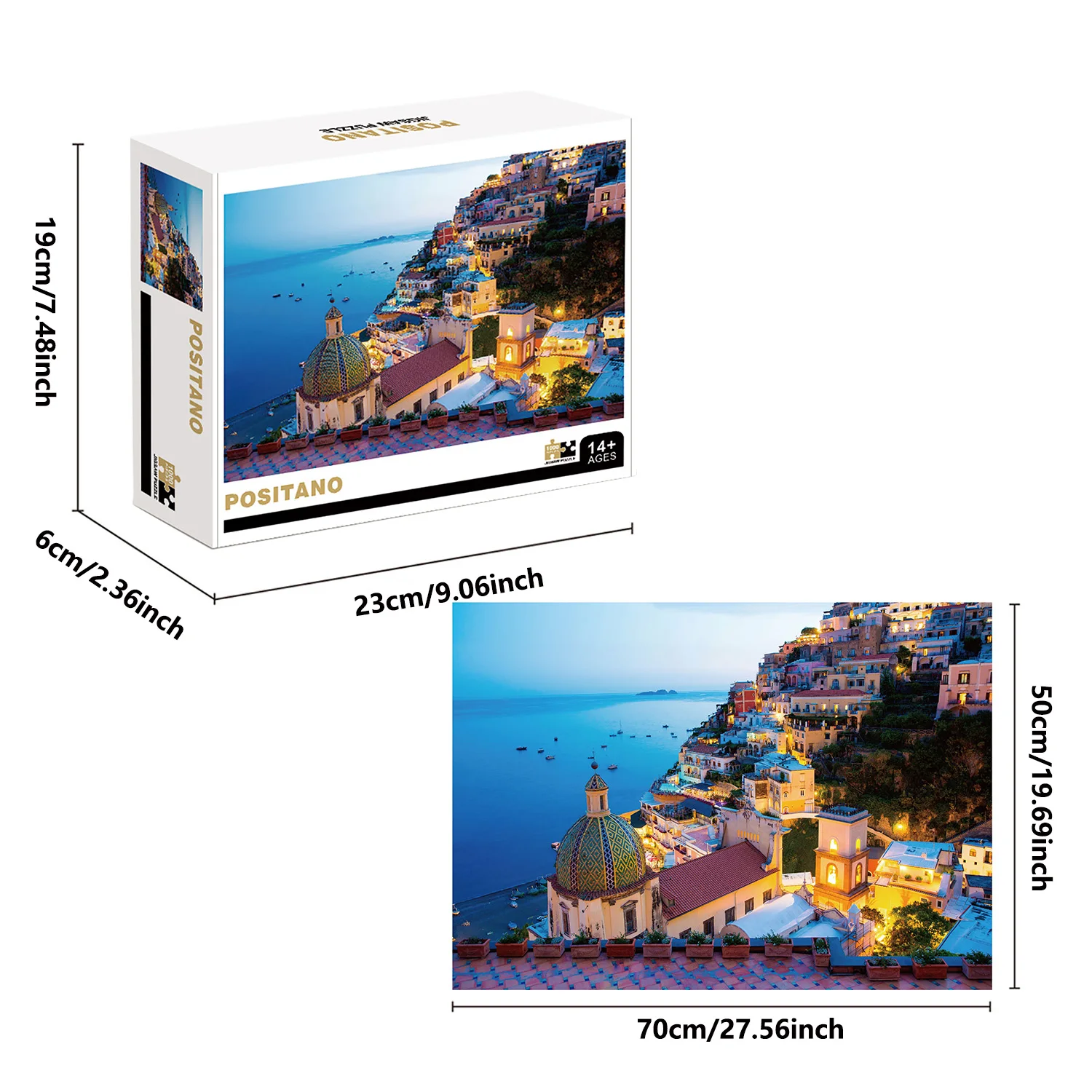 1000 Pieces Positano Jigsaw Puzzle Home Decor Adults Puzzle Games Family Fun Floor Puzzles Educational Toys for Kids