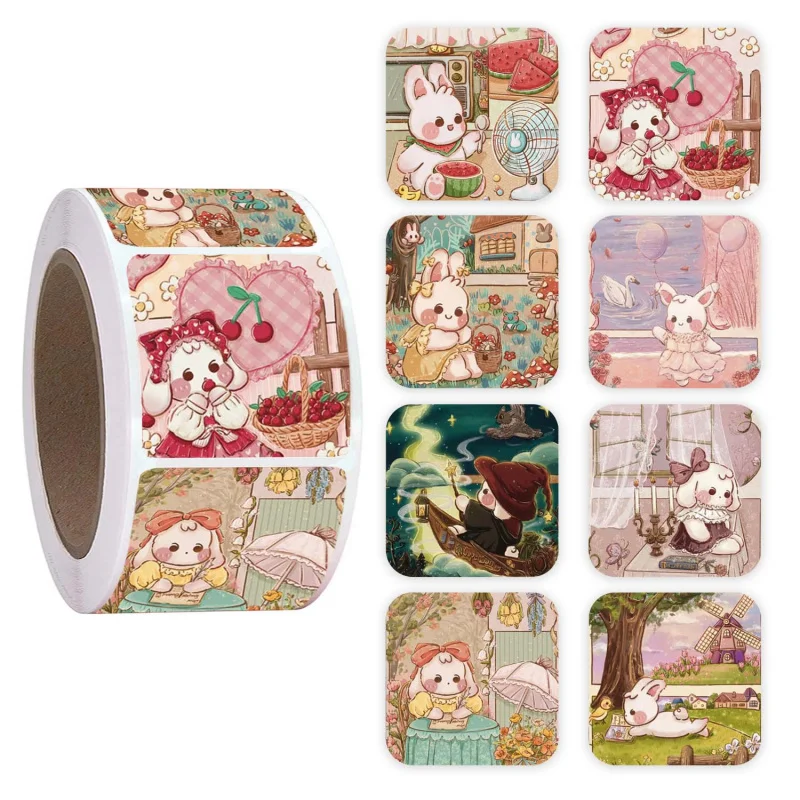 500Pcs/Roll Pack Children's Reward Stickers Gift Packaging Decoration Round Adhesive Stickers Label Stickers