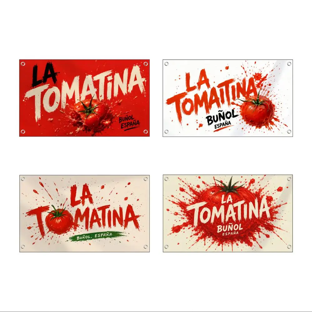 La Tomatina Flags Horizontal High Density Knitted Fabric European Simple For Durable Outdoor Indoor Use