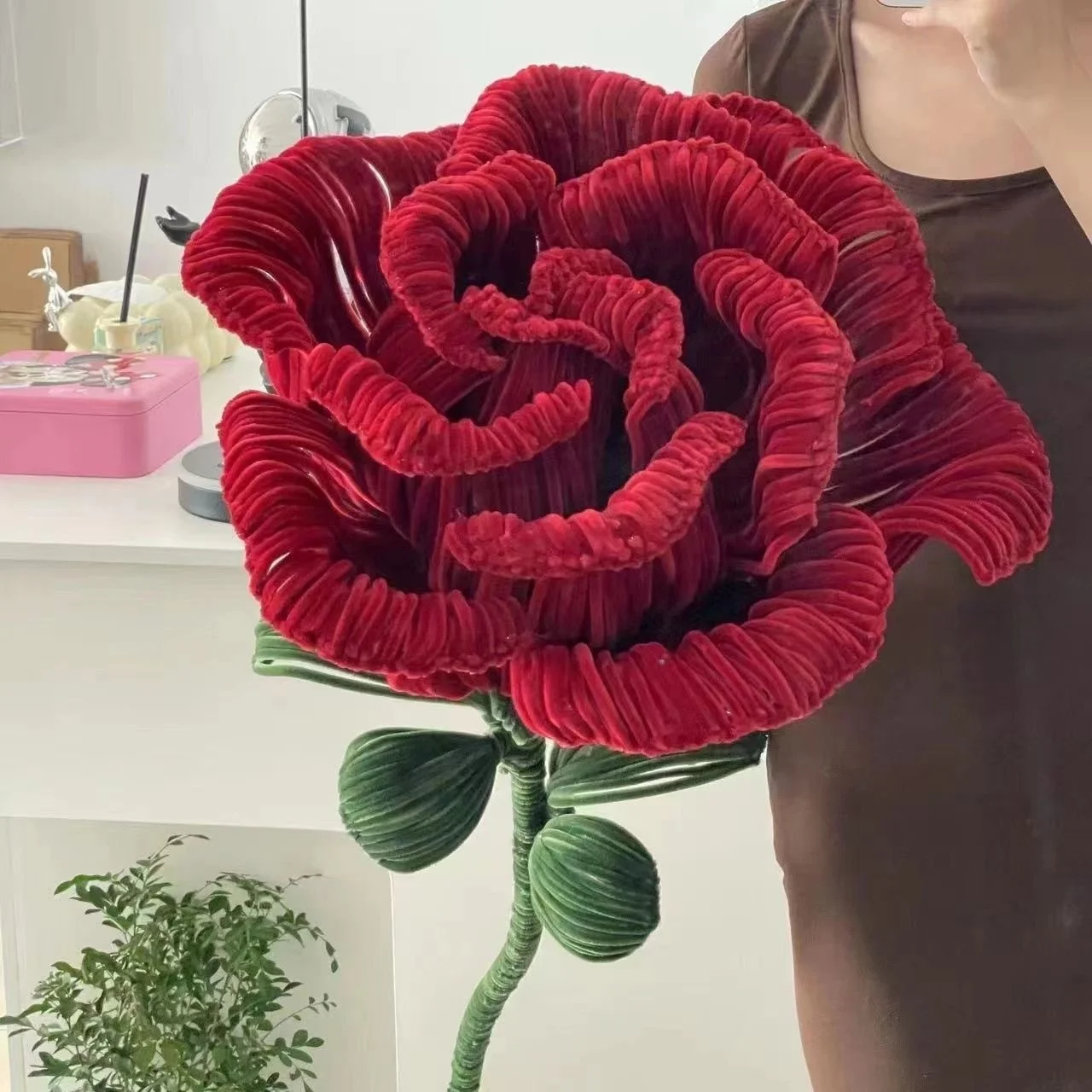 Macaron Mixed Twist Rods DIY Simulation Plush Fluffy Artistic Twist Rod Material Kit Creative Short Sleeve Women's T-shirt