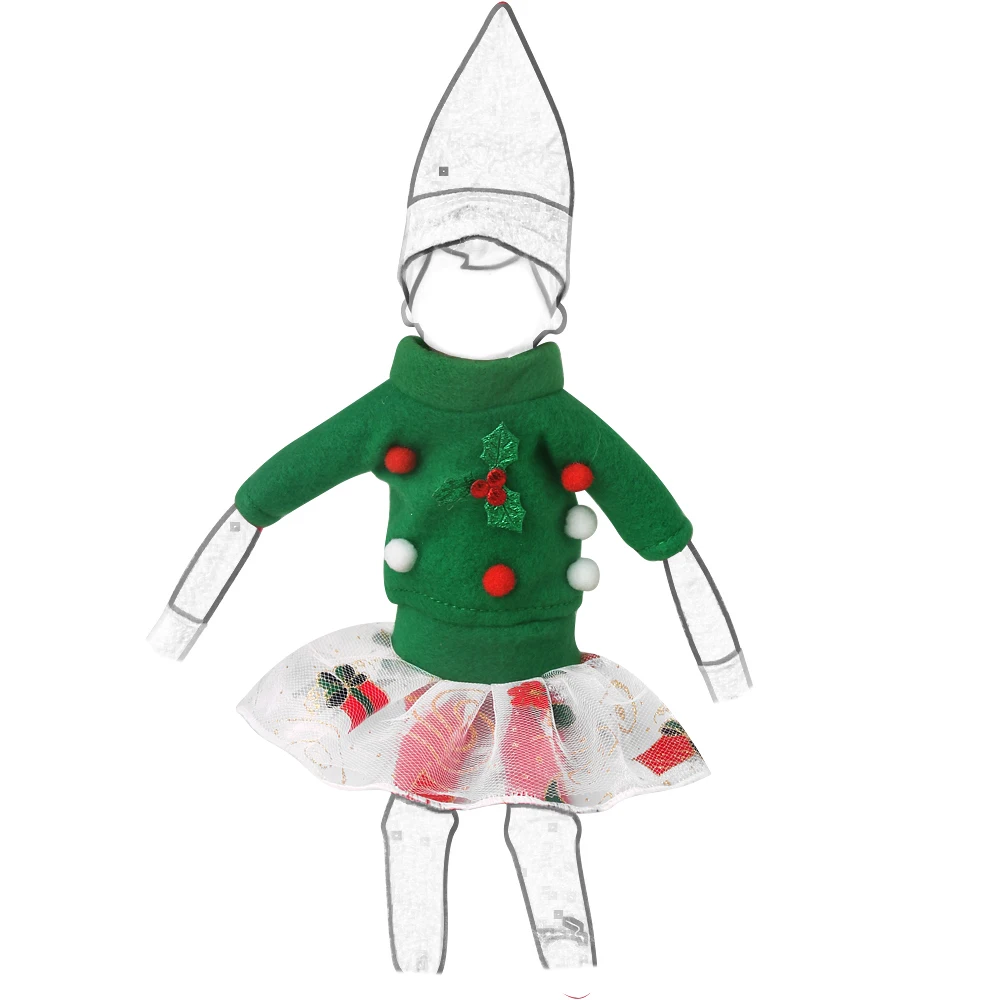 37 cm doll accessories, doll clothes set, Christmas red boy doll dress set, shelf toy dress, children\'s Christmas gift doll acce