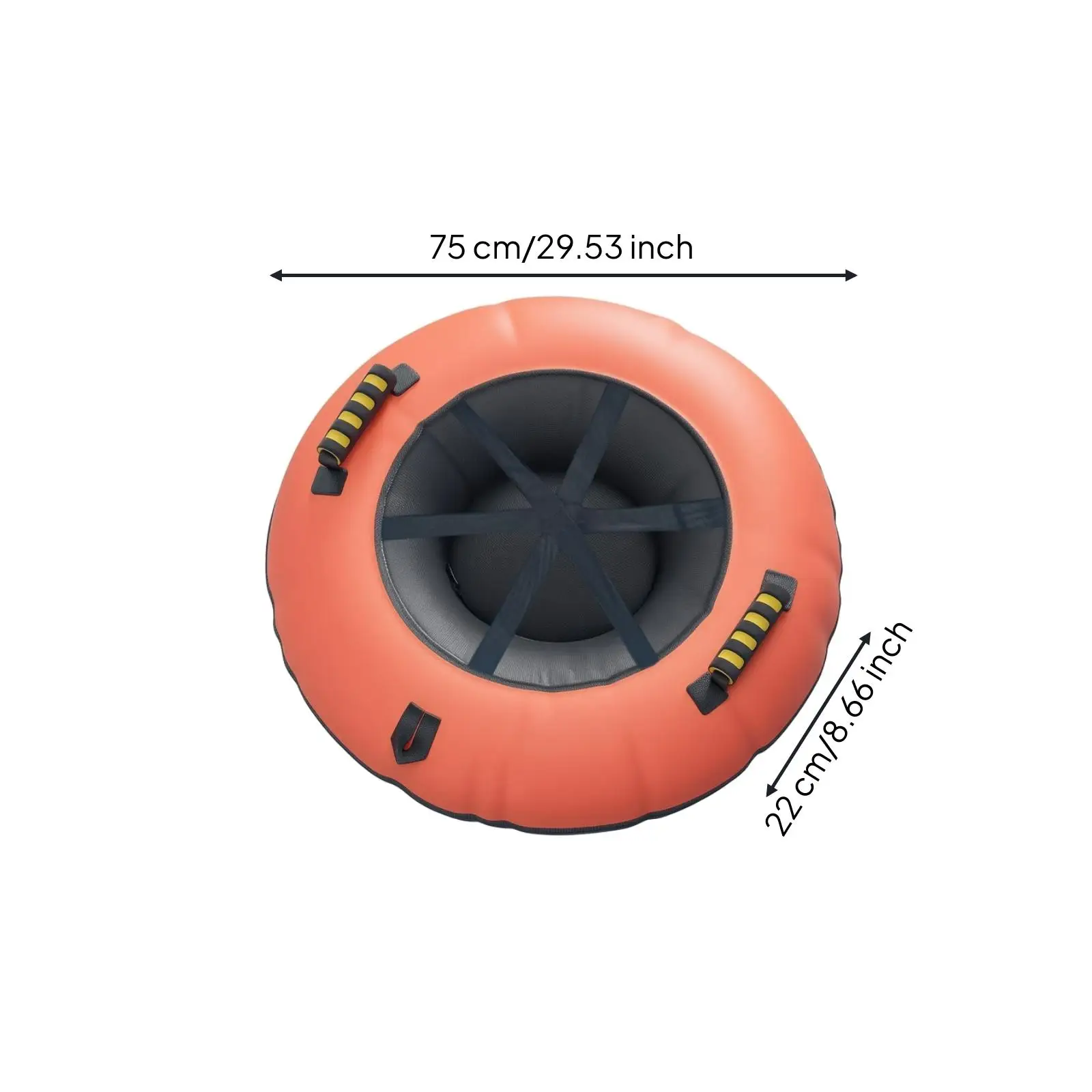 Foldable Inflatable Snow Sled for Kids and Adults PVC Coated Round Sled with Carrying Handles for Outdoor Winter Fun Sliding