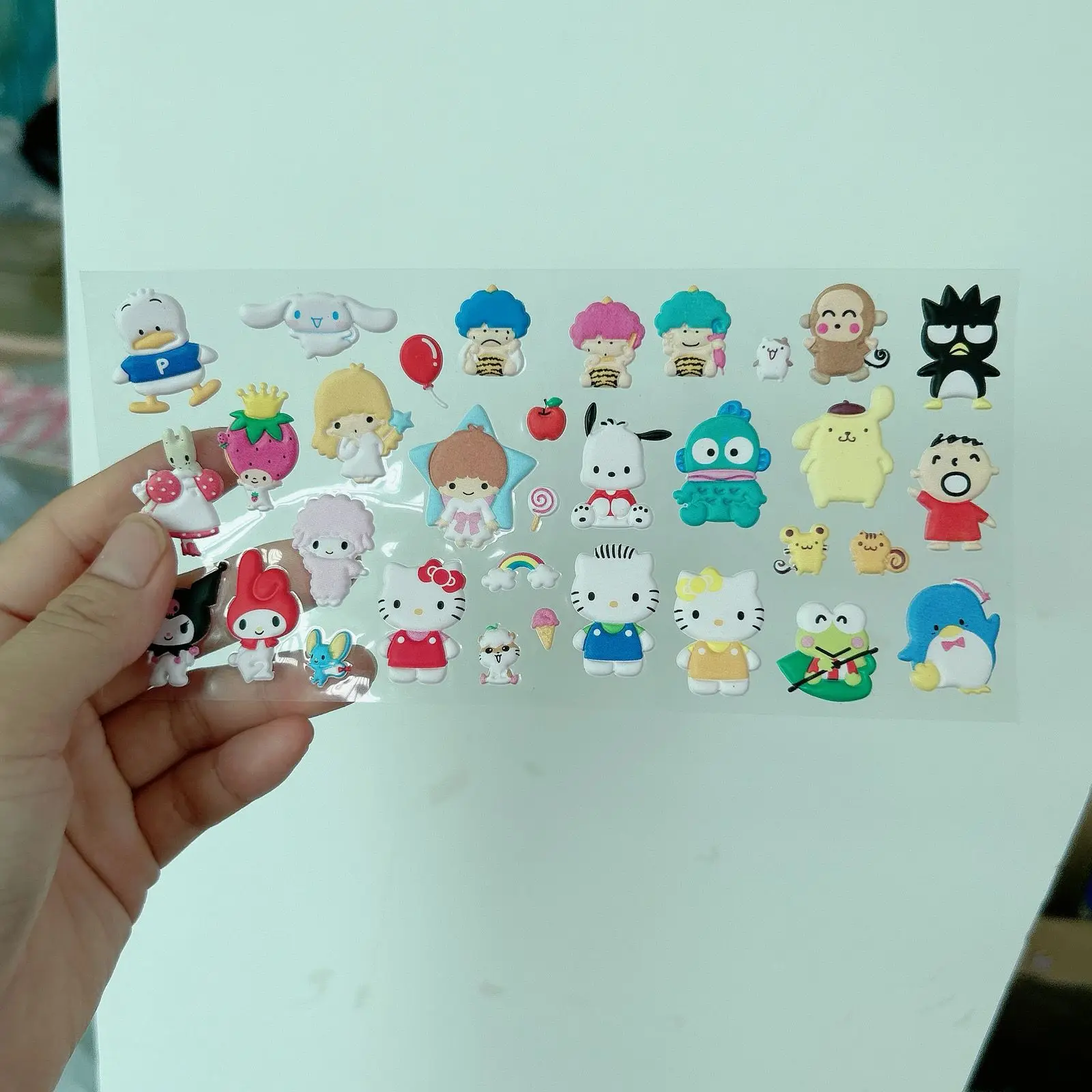 Japanese Cute Sanrio Family Cartoon Anime Diy Phone Case Sticker Hello Kitty Melody Hand Account Sticker Childrens Reward Gifts