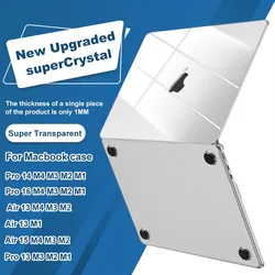 For MacBook Air 13 inch 2025 2022 M4 M3 M2 Case For Pro 14 M5 2025 For Macbook Pro 14 16 2024 M4 Ultra Thin Hard Shell Cover